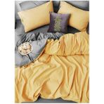 Reiter Home Çift Kişilik Nevresim Takımı (Lastikli Çarşaflı) - 200 x 220 cm - Gri - Sarı