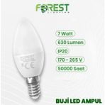 Reiz LED Ampul (E.14) Mum Ampul, Beyaz Işık (7.watt=60 Watt)(6.adetli Paket)