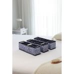 Rek Home 10 bölmeli dolap çekmece ıçi akordiyon tipi katlanır çamaşır düzenleyici organizer - Lacivert - 3'lü