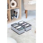 Rek Home 2'li Kapitone Desenli 6 Bölmeli Çocuk Odası Dolap Çekmece Içi Çamaşır Çorap Düzenleyici Petek Akordiyon Organizer - Gri