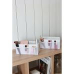 Rek Home 2'li Set Makyaj Kozmetik Düzenleyici Organizer Makyaj Kutusu - Beyaz