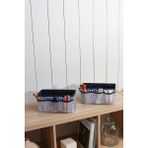 Rek Home 2'li Set Yaprak Desenli Makyaj Kozmetik Düzenleyici Organizer Makyaj Kutusu - Lacivert