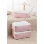 Rek Home 3 Adet Home Sweet Home Baskılı Büyük Boy Baza Altı Yastık Yorgan Kazak Hurcu 62 x 46 x 22 - Pudra
