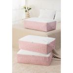 Rek Home 3 Adet Home Sweet Home Baskılı Mega Boy Baza Altı Yastık Yorgan Kazak Hurcu 74 x 46 x 22 - Pudra