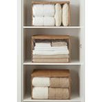 Rek Home 3 Adet Pencereli Büyük Boy Yastık Yorgan Kazak Hurcu / 60X40X40 - Bej