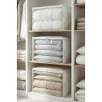 Rek Home 3 Adet Pencereli Büyük Boy Yastık Yorgan Kazak Hurcu / 60X40X40 - Beyaz