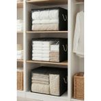 Rek Home 3 Adet Pencereli Büyük Boy Yastık Yorgan Kazak Hurcu / 60X40X40 - Siyah