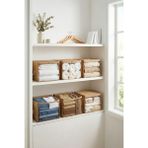 Rek Home 6 Adet Pencereli Küçük Boy Baza Altı, Valiz Düzenleyici Çeyizlik Bohça Hurcu / 30X22X18 - Bej