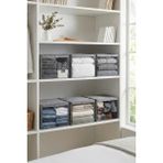 Rek Home 6 Adet Pencereli Küçük Boy Baza Altı, Valiz Düzenleyici Çeyizlik Bohça Hurcu / 30X22X18 - Gri