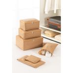 Rek Home 6'lı balıksırtı desenli valiz düzenleyici bavul ıçi organizer set seyehat hurcu - Bej