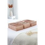 Rek Home 7 bölmeli dolap çekmece ıçi akordiyon tipi katlanır çamaşır düzenleyici organizer - Bej - 3'lü