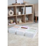 Rek Home 7 bölmeli dolap çekmece ıçi akordiyon tipi katlanır çamaşır düzenleyici organizer - Beyaz - 3'lü