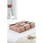 Rek Home 8 bölmeli dolap çekmece ıçi akordiyon tipi katlanır çamaşır düzenleyici organizer - Bej - 3'lü