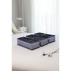 Rek Home 8 bölmeli dolap çekmece ıçi akordiyon tipi katlanır çamaşır düzenleyici organizer - Lacivert - 3'lü