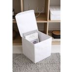 Rek Home Beyaz Kapaklı Dolap İçi Çamaşır Oyuncak Düzenleyici 28x28x28 cm Katlanır Saklama Kutusu