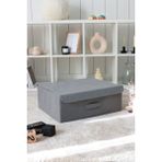 Rek Home Kapaklı dolap ıçi çamaşır oyuncak düzenleyici katlanır saklama kutusu hurç 48x40x19 - Gri