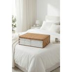Rek Home Pencereli Baza Altı Yastık Yorgan Kazak Hurcu / 60X45X15 - Bej