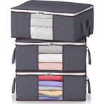 Rek Home Pencereli Giysi Kıyafet Hurcu / 52 x 28 x 21 cm - 3 Adet - Gri