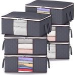 Rek Home Pencereli Giysi Kıyafet Hurcu / 52 x 28 x 21 cm - 6'lı - Gri