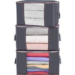Rek Home Pencereli Yastık Yorgan Hurcu / 75 x 40 x 40 cm - 3 Adet - Gri