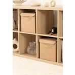 REKHOME 2'li Bej Dolap İçi Çamaşır Oyuncak Düzenleyici Katlanır Kapaklı Saklama Kutusu Organizer / 28x28x28