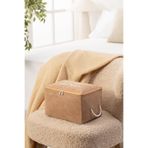 Rekhome 2'Li Set Bej Küçük Boy Baza Altı Çorap Valiz Düzenleyici Çeyizlik Bohça Organizer Hurç / 30X22X18