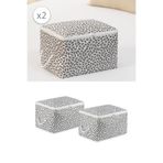 Rekhome 2'Li Set Gri Yaprak Küçük Boy Baza Altı Çorap Valiz Düzenleyici Çeyizlik Bohça Organizer Hurç