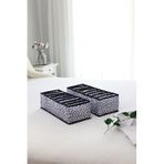 Rekhome 2'Li Set Lacivert 8 Bölmeli Dolap Çekmece Içi Akordiyon Katlanır Çamaşır Düzenleyici Organizer