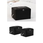 Rekhome 2'Li Set Siyah Küçük Boy Baza Altı Çorap Valiz Düzenleyici Çeyizlik Bohça Organizer Hurç / 30X22X18