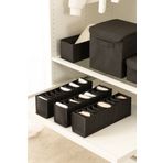 REKHOME 3lü Set 10 Bölmeli Siyah Dolap Çekmece İçi Akordiyon Katlanır Çorap Çamaşır Düzenleyici Organizer