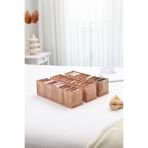 REKHOME 3'lü Set Bej 10 Bölmeli Dolap Çekmece İçi Akordiyon Tipi Katlanır Çamaşır Düzenleyici Organizer