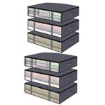 Rekhome 6 Adet Pencereli Gri Baza Altı Yastık Yorgan Kazak Hurcu / 60X45X15