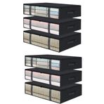 Rekhome 6 Adet Pencereli Siyah Baza Altı Yastık Yorgan Kazak Hurcu / 60X45X15