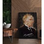 Reklam Dekorasyon Mustafa Kemal Atatürk Sulu Boya Kanvas Tablo