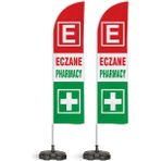 ReklamEdiyoruz 2 Adet Eczane Pharmacy Logolu Yönlendirme Yelken Bayrak