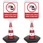 ReklamEdiyoruz Ambulans Girişi Park Etmeyiniz Yazılı Uyarı Dubası 2'li - 2 Adet