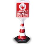 ReklamEdiyoruz Asansöre Maskesiz Girmek Yasaktır Sosyal Mesafe Uyarı Dubası