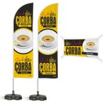 ReklamEdiyoruz Çorba Temalı 2 Yelken Bayrak 1 100X50 cm Branda