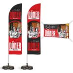 ReklamEdiyoruz Döner Kırmızı Temalı 2 Yelken Bayrak 1 100x50 Cm Branda