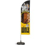 ReklamEdiyoruz Döner Sarı Temalı Tek Yelken Bayrak 1 Sarı