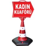 ReklamEdiyoruz Kadın Kuaför Temalı Uyarı Ve Ok Reklam Dubası