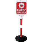 ReklamEdiyoruz Maskesiz Girilmesi Yasaktır Uyarı Bariyer Dubası