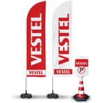 ReklamEdiyoruz Vestel Reklam Yönlendirme Tanıtım Yelken Bayragı ve Kücük Duba - Renkli