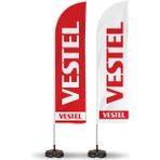 ReklamEdiyoruz Vestel Reklam Yönlendirme ve Tanıtım Yelken Bayragı 2li - Renkli
