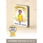 Reklamella 187 Temalı Kişiye Özel Resimli Doğum Günü Magneti 8x6 cm 10 Adet - Beyaz - Gold