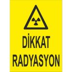 Reklamji Dikkat Radyasyon Iş Güvenliği ve Uyarı Levhaları - 25x35 cm