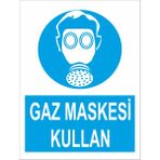 Reklamji Gaz Maskesi Kullan Iş Güvenliği ve Uyarı Levhaları - 25x35 cm