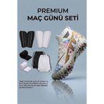 rekorsport Çocuk ve Yetişkin Siyah Halıs Saha Krampon Futbol Seti 4'lü (28-47 Numara) - Krampon, Tekmelik, Konç, Çanta Maç Kombini