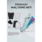 rekorsport Futbol Seti Krampon Halı Saha - Tekmelik, Konç ve Antrenman Çantası 4'lü Avantaj PaketiS-Yeşil
