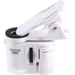 REKOTOOLS-100X Zoom Klipsli Mikroskop LED Işıklı, Taşınabilir Büyüteçli Cep Büyüteçli Mercek Camı